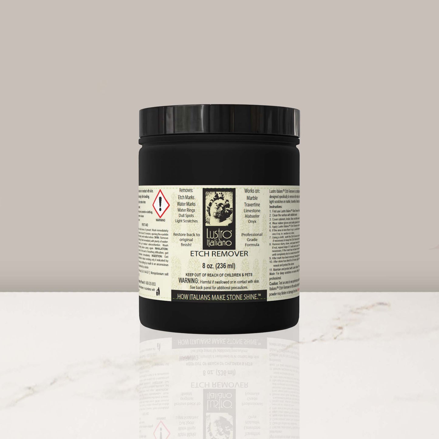 Etch & Water Mark Remover Powder (8oz) - Lustro Italiano