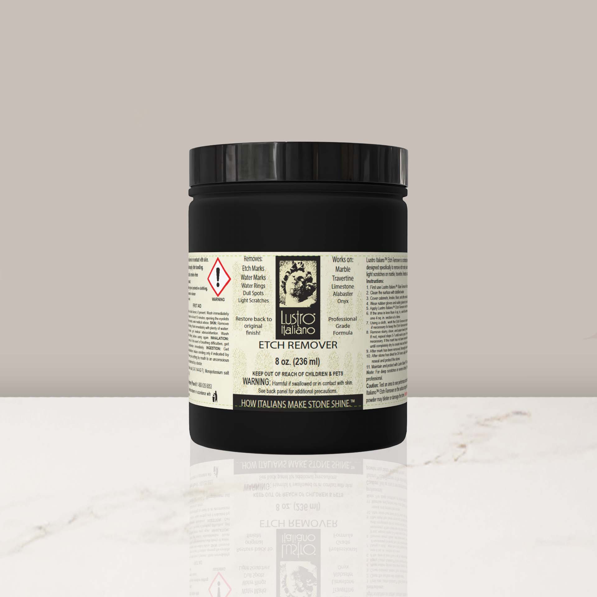 Etch & Water Mark Remover Powder (8oz) - Lustro Italiano