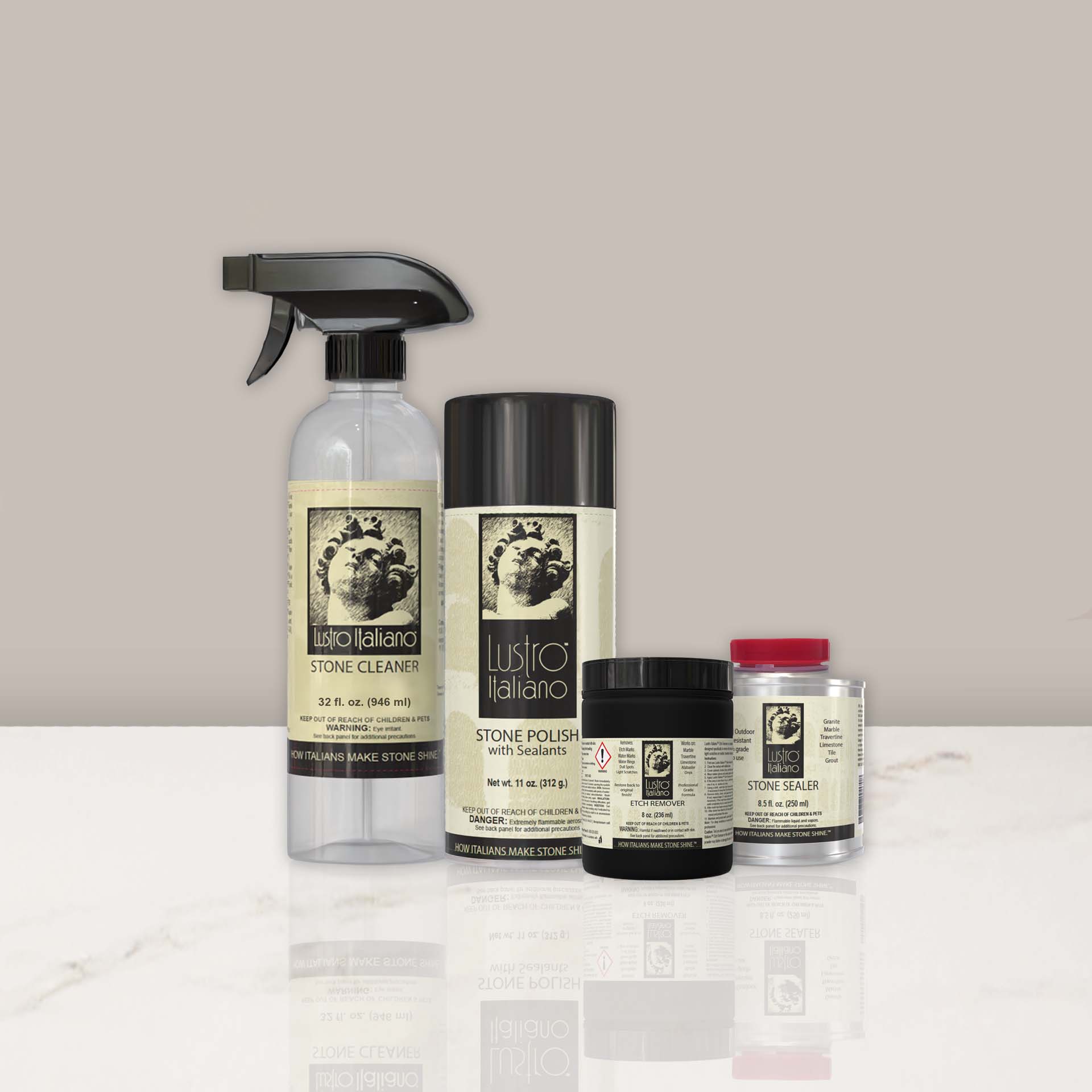 Natural Stone Stain Remover & Restoration Kit - Lustro Italiano